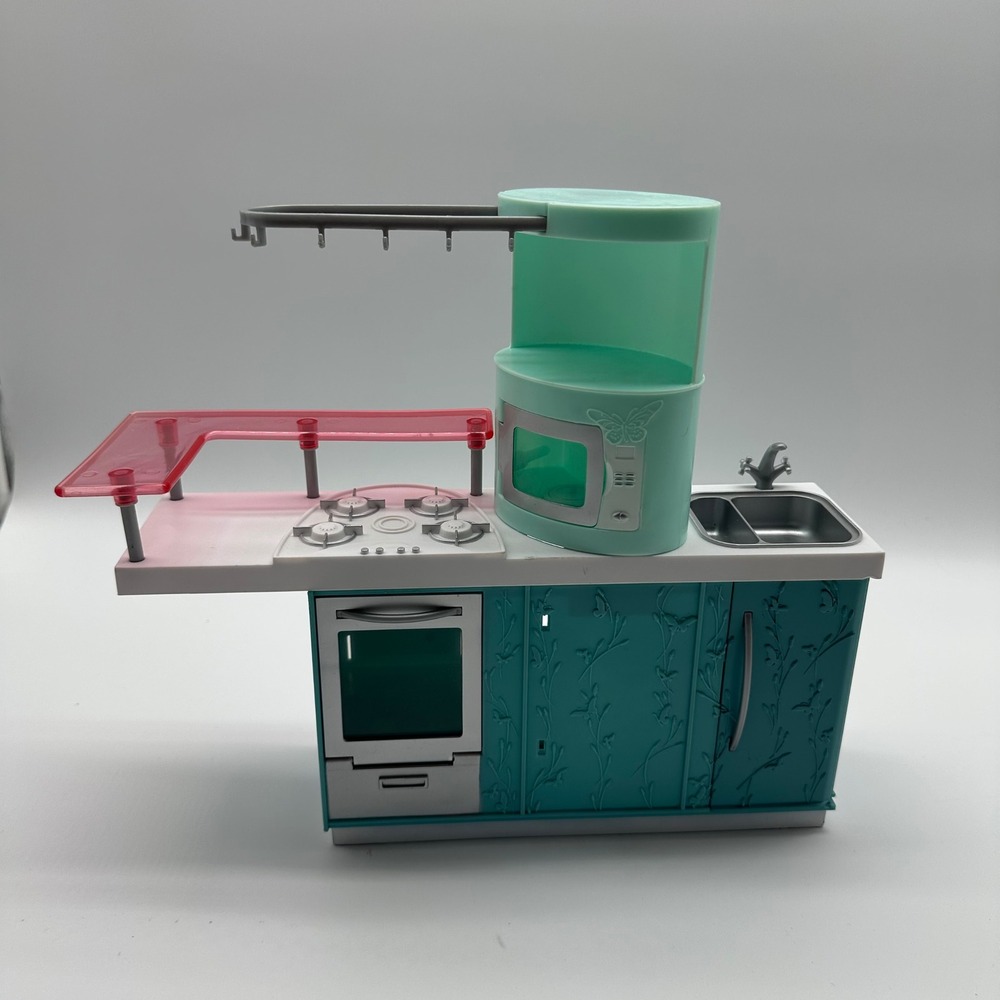 Barbie Fashion Fever Kitchen Refrigerator Microwave Oven Home Furniture Playset
